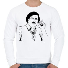 PRINTFASHION Pablo Escobar - Férfi pulóver - Fehér