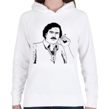PRINTFASHION Pablo Escobar - Női kapucnis pulóver - Fehér női pulóver, kardigán