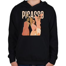 PRINTFASHION Pablo Picasso - Avignoni kisasszonyok - Gyerek kapucnis pulóver - Fekete gyerek pulóver, kardigán