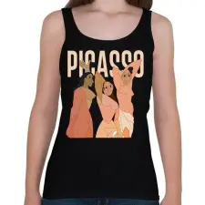 PRINTFASHION Pablo Picasso - Avignoni kisasszonyok - Női atléta - Fekete női trikó