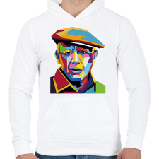 PRINTFASHION Pablo Picasso - Önarckép - Férfi kapucnis pulóver - Fehér férfi pulóver, kardigán