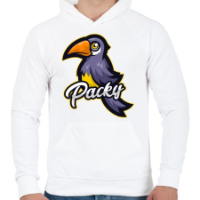 PRINTFASHION Packy - Férfi kapucnis pulóver - Fehér férfi pulóver, kardigán