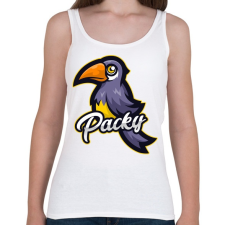 PRINTFASHION Packy - Női atléta - Fehér női trikó