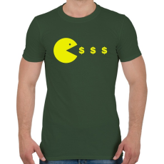 PRINTFASHION Pacman - Férfi póló - Katonazöld