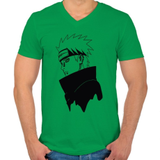 PRINTFASHION Pain fekete - Férfi V-nyakú póló - Zöld