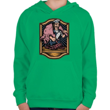 PRINTFASHION Paint of Hentes - Gyerek kapucnis pulóver - Zöld gyerek pulóver, kardigán