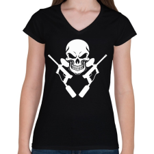 PRINTFASHION PaintBall - Női V-nyakú póló - Fekete női póló