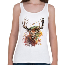 PRINTFASHION Painted Deer - Női atléta - Fehér női trikó
