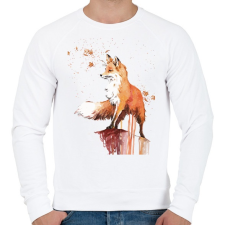 PRINTFASHION Painted Fox - Férfi pulóver - Fehér férfi pulóver, kardigán