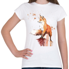 PRINTFASHION Painted Fox - Női póló - Fehér női póló