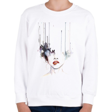 PRINTFASHION Painted Girl - Gyerek pulóver - Fehér gyerek pulóver, kardigán