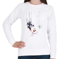 PRINTFASHION Painted Girl - Női pulóver - Fehér női pulóver, kardigán