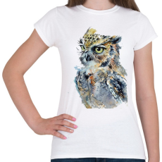 PRINTFASHION Painted Owl - Női póló - Fehér