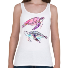 PRINTFASHION Painted Turtles - Női atléta - Fehér női trikó