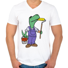 PRINTFASHION Painter crock - Férfi V-nyakú póló - Fehér férfi póló