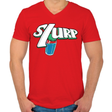 PRINTFASHION Pajzs ital  - Férfi V-nyakú póló - Piros férfi póló