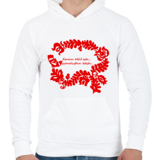 PRINTFASHION Pálinka dal páros minta #1 - Férfi kapucnis pulóver - Fehér