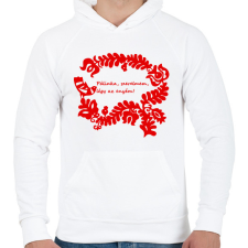 PRINTFASHION Pálinka dal páros minta #2 - Férfi kapucnis pulóver - Fehér férfi pulóver, kardigán