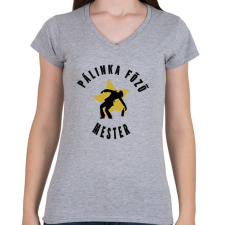 PRINTFASHION pálinka főző mester - Női V-nyakú póló - Sport szürke női póló