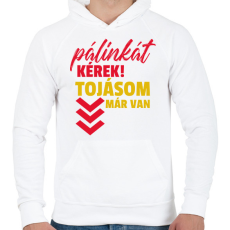 PRINTFASHION Pálinkát kérek 2 - Férfi kapucnis pulóver - Fehér