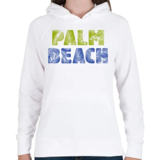 PRINTFASHION PALM BEACH - Női kapucnis pulóver - Fehér