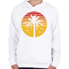 PRINTFASHION Pálmafa - Gyerek kapucnis pulóver - Fehér gyerek pulóver, kardigán