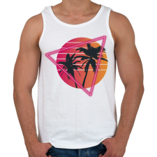 PRINTFASHION Pálmafák - Férfi atléta - Fehér atléta, trikó