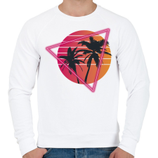 PRINTFASHION Pálmafák - Férfi pulóver - Fehér férfi pulóver, kardigán