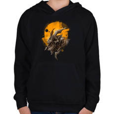 PRINTFASHION Páncélos sárkány - Gyerek kapucnis pulóver - Fekete