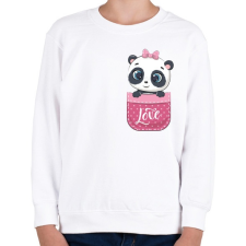 PRINTFASHION Panda a zsebben - Gyerek pulóver - Fehér gyerek pulóver, kardigán