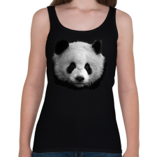 PRINTFASHION panda (fekete-fehér újság) - Női atléta - Fekete női trikó