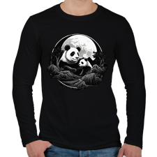 PRINTFASHION panda - Férfi hosszú ujjú póló - Fekete férfi póló