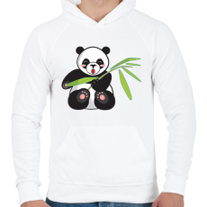 PRINTFASHION Panda - Férfi kapucnis pulóver - Fehér