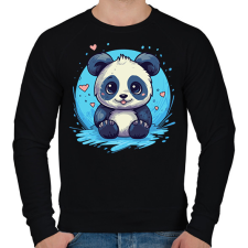 PRINTFASHION panda - Férfi pulóver - Fekete férfi pulóver, kardigán