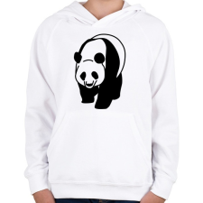 PRINTFASHION Panda - Gyerek kapucnis pulóver - Fehér gyerek pulóver, kardigán