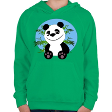 PRINTFASHION panda - Gyerek kapucnis pulóver - Zöld