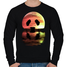 PRINTFASHION Panda hold - Férfi pulóver - Fekete