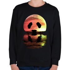 PRINTFASHION Panda hold - Gyerek pulóver - Fekete gyerek pulóver, kardigán
