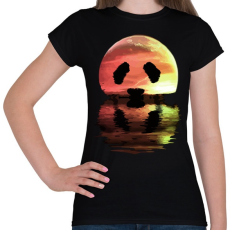 PRINTFASHION Panda hold - Női póló - Fekete