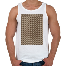 PRINTFASHION Panda illúzió, szépia - Férfi atléta - Fehér