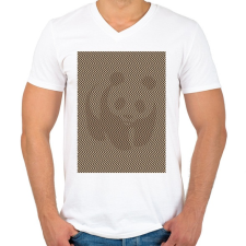 PRINTFASHION Panda illúzió, szépia - Férfi V-nyakú póló - Fehér férfi póló