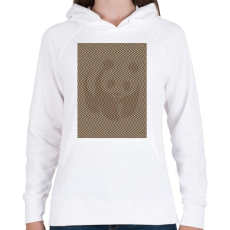 PRINTFASHION Panda illúzió, szépia - Női kapucnis pulóver - Fehér