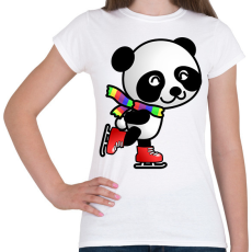 PRINTFASHION Panda korcsolyázik  - Női póló - Fehér