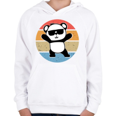 PRINTFASHION Panda Love - Gyerek kapucnis pulóver - Fehér