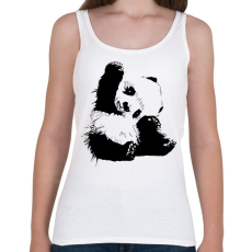 PRINTFASHION Panda maci - Női atléta - Fehér