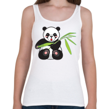 PRINTFASHION Panda - Női atléta - Fehér női trikó