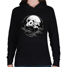 PRINTFASHION panda - Női kapucnis pulóver - Fekete