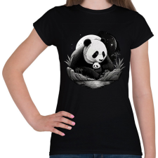 PRINTFASHION panda - Női póló - Fekete női póló