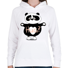 PRINTFASHION Panda ölelés  - Női kapucnis pulóver - Fehér