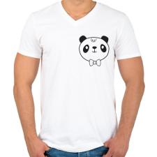 PRINTFASHION Panda páros 1 - Férfi V-nyakú póló - Fehér férfi póló